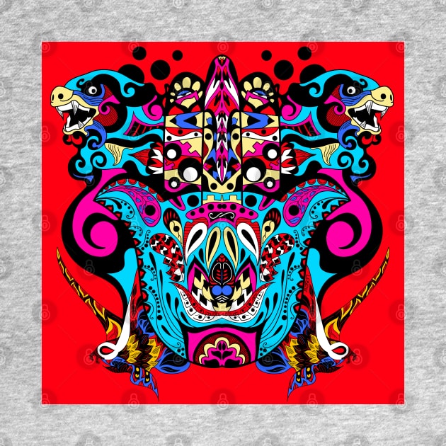 kaijuu in pattern madness ecopop by jorge_lebeau